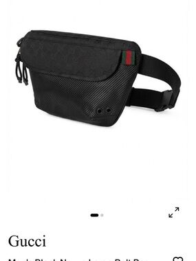 Gucci Black Nylon Belt Bag with Signature Web Accent